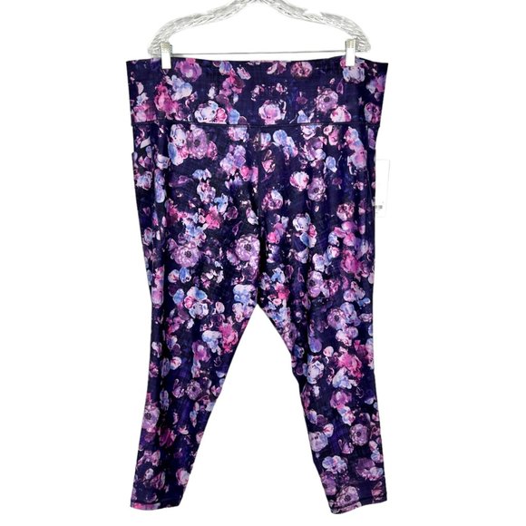 Athleta Plus Salutation Stash Pocket II Tight Leggings Dappled Bloom size 3X - Picture 1 of 13